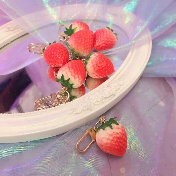 strawberry keyring